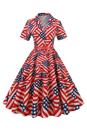 American Flag Print Robe Vintage